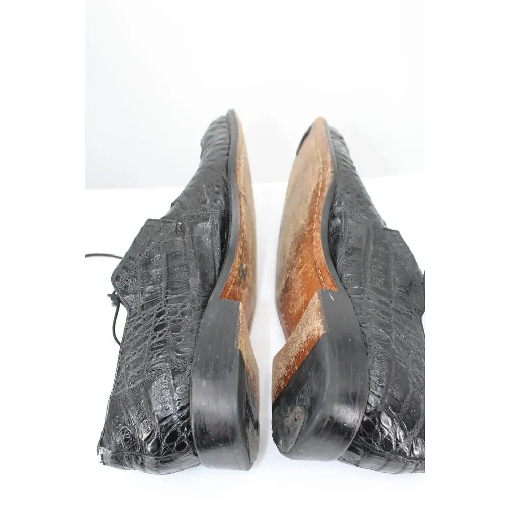 Belvedere Chapo Hornback Crocodile Oxfords size 10.5 Black *READ*